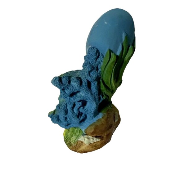 Vintage Fish Swimming Clock Bubbles And Seagrass Blue Reef Battery Operated Mini - Picture 5 of 7